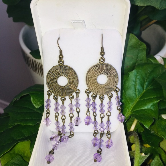 🤑FREE w/ purchase! Lavender Chandelier Earrings - Picture 5 of 5